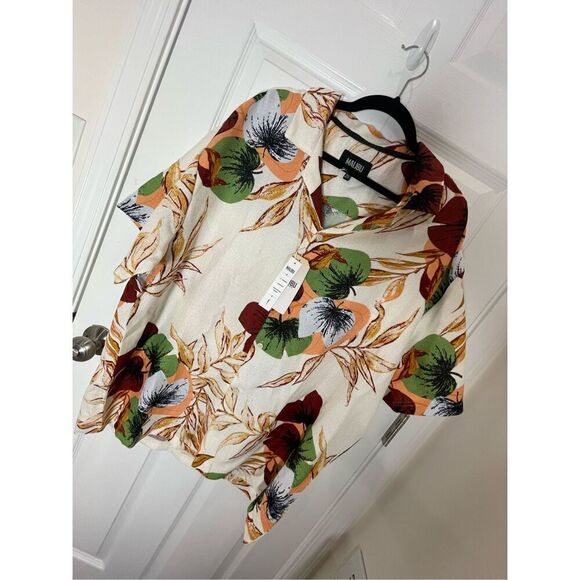 Malibu men’s 2X the linen look short sleeve button down NWT - Picture 1 of 7